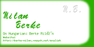 milan berke business card